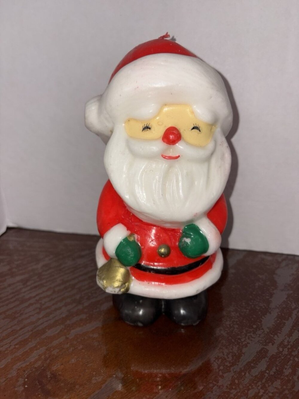 Vintage Santa Claus Christmas Candle Unlit Wax 7.5 Inches Tall
